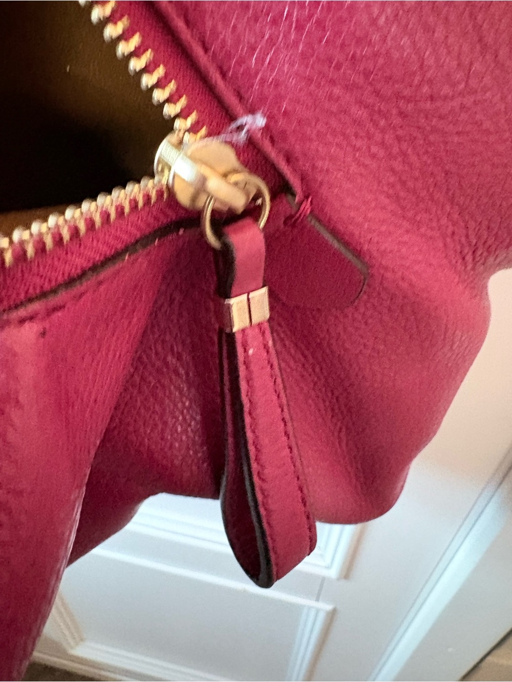 Coach Pebbled Leather Shoulder Tote in Berry Plum - Picture 11 of 13